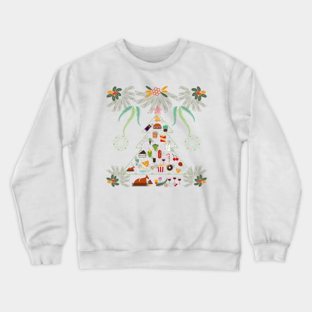 Funny Christmas Tree for Foodies Crewneck Sweatshirt by famenxt